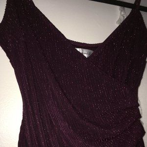 Burgundy Asymmetrical Dress